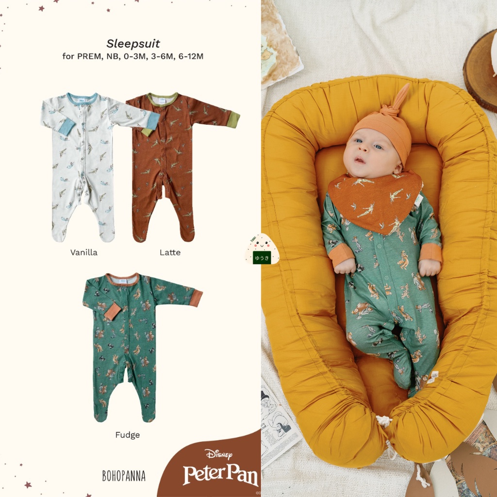 Bohopanna - Sleepsuit Disney - Jumper Baju Tidur Bayi (0-12 Bulan)