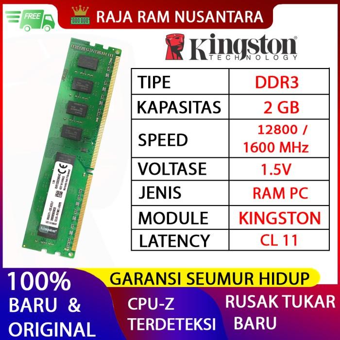 Ram Ram Pc Kingston Ddr3 2Gb 12800 / 1600 Mhz Ori Ram Komputer Ram Pc 1.5V