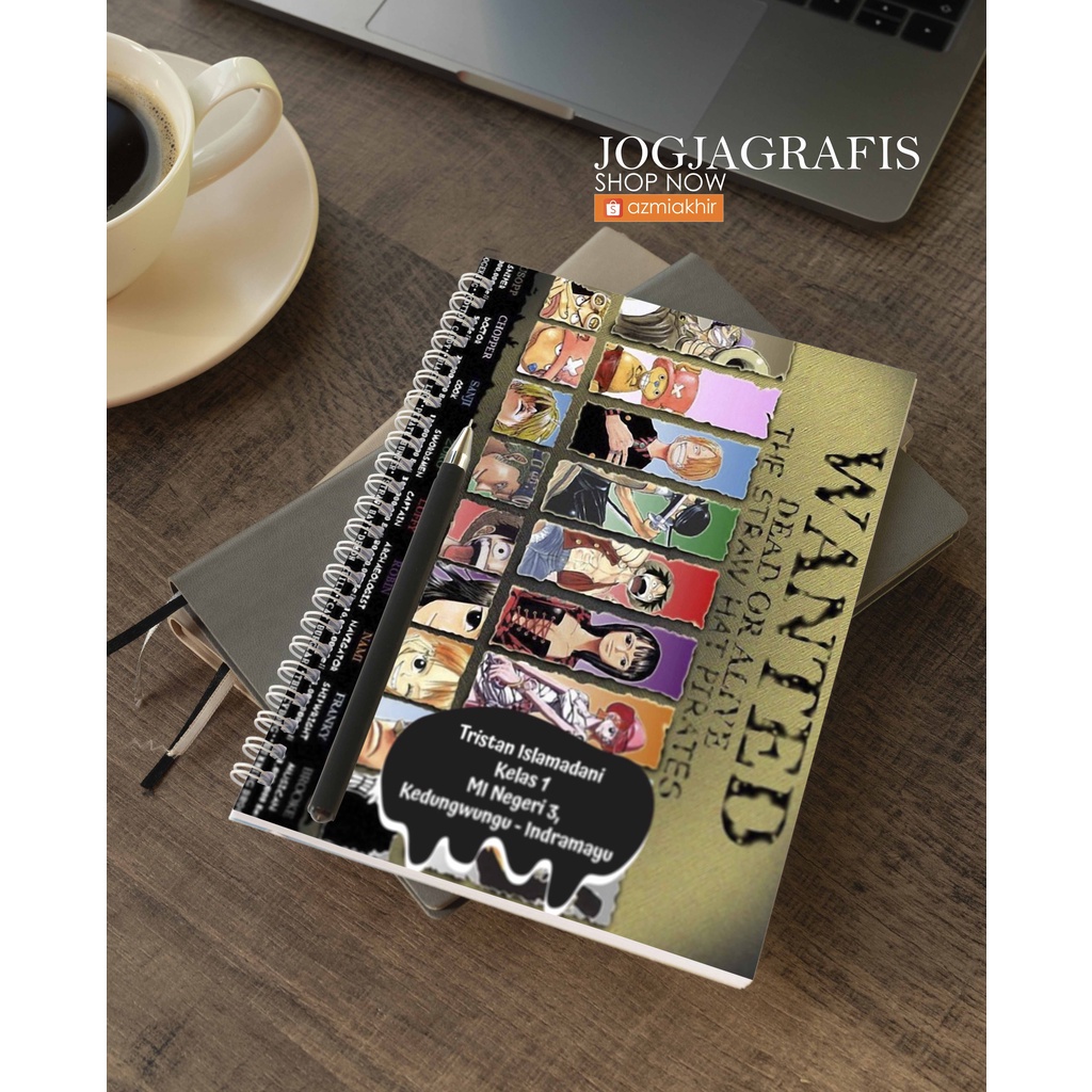 

Buku Spiral Notebook Anime One Piece A5 Custom Desain / BUKU TULIS CUSTOM Notebook Spiral