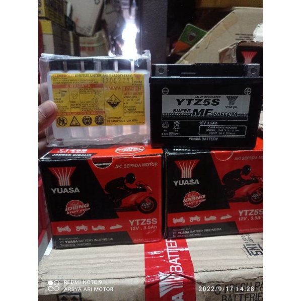 aki yuasa semi kering YTZ5SS motor beat/karisma