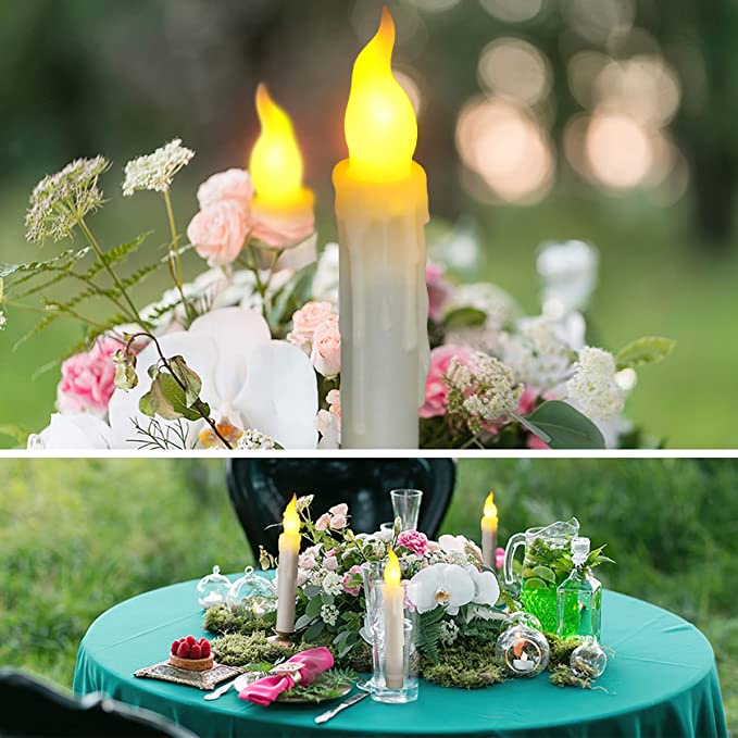 Lampu Malam LED Bentuk Lilin Tanpa Api Tenaga Baterai Untuk Dekorasi Natal / Halloween