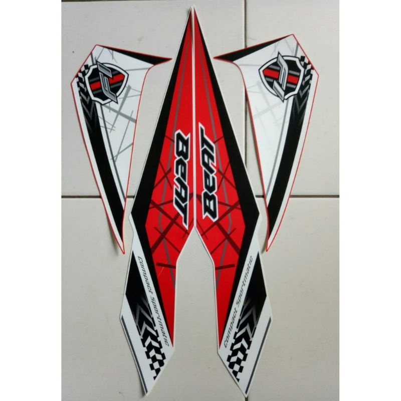Striping beat 2019 merah putih stiker motor beat merah putih 2019