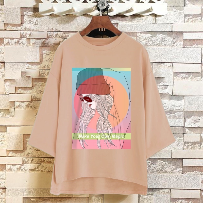 PUFFY_ID kaos oversize tunik wanita MAKE YOUR OWN MAGIC tshirt big size cewek premium