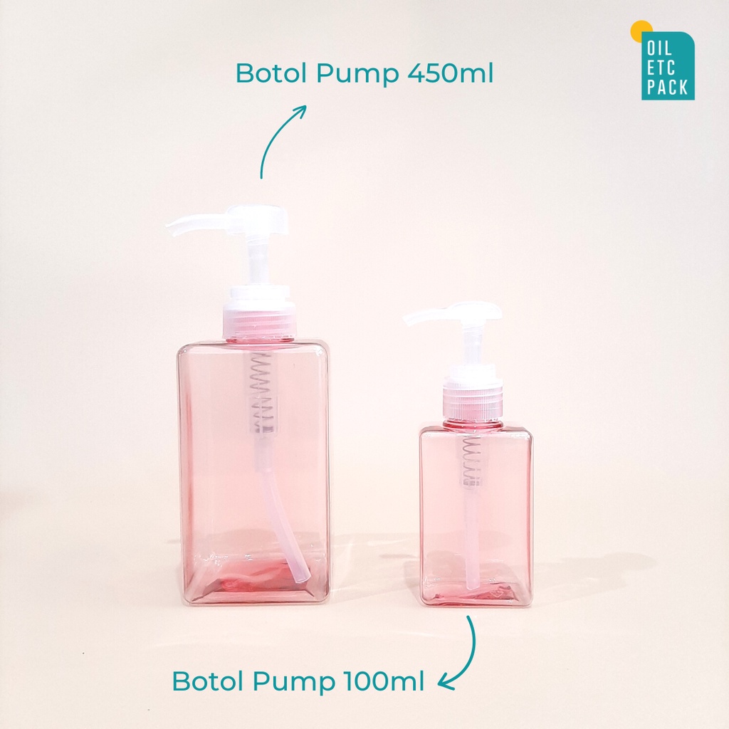 Botol Pump Plastik 100ml Aesthetic / Tempat Refill Kosong Sabun Mandi Cair, Cuci Tangan, Hand Sanitizer, Lotion / Travel Kit Dispenser