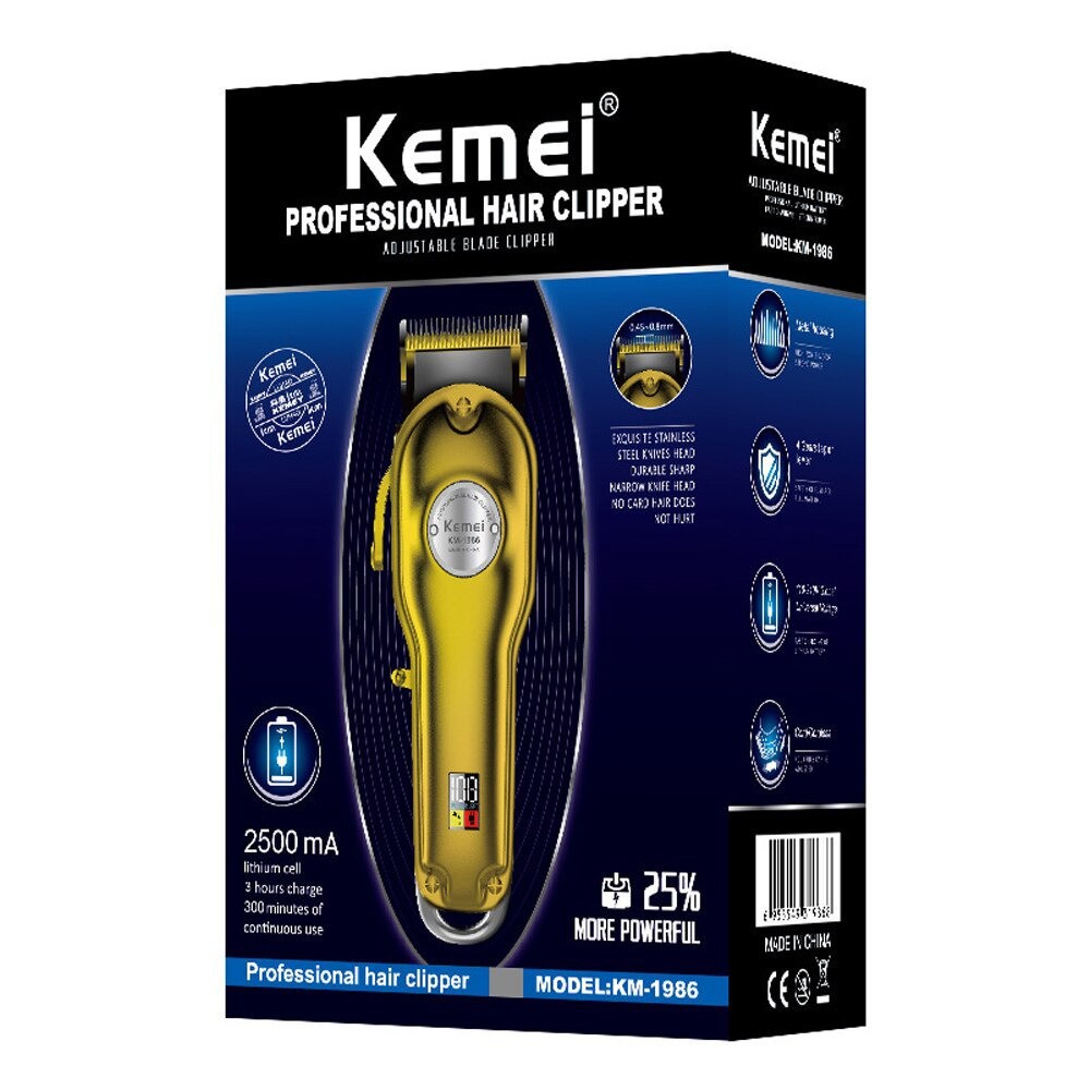 Alat Mesin Cukur Rambut Kemei 1986 Hair Clipper Trimmer Electric Cordless Professional LCD KM-1986
