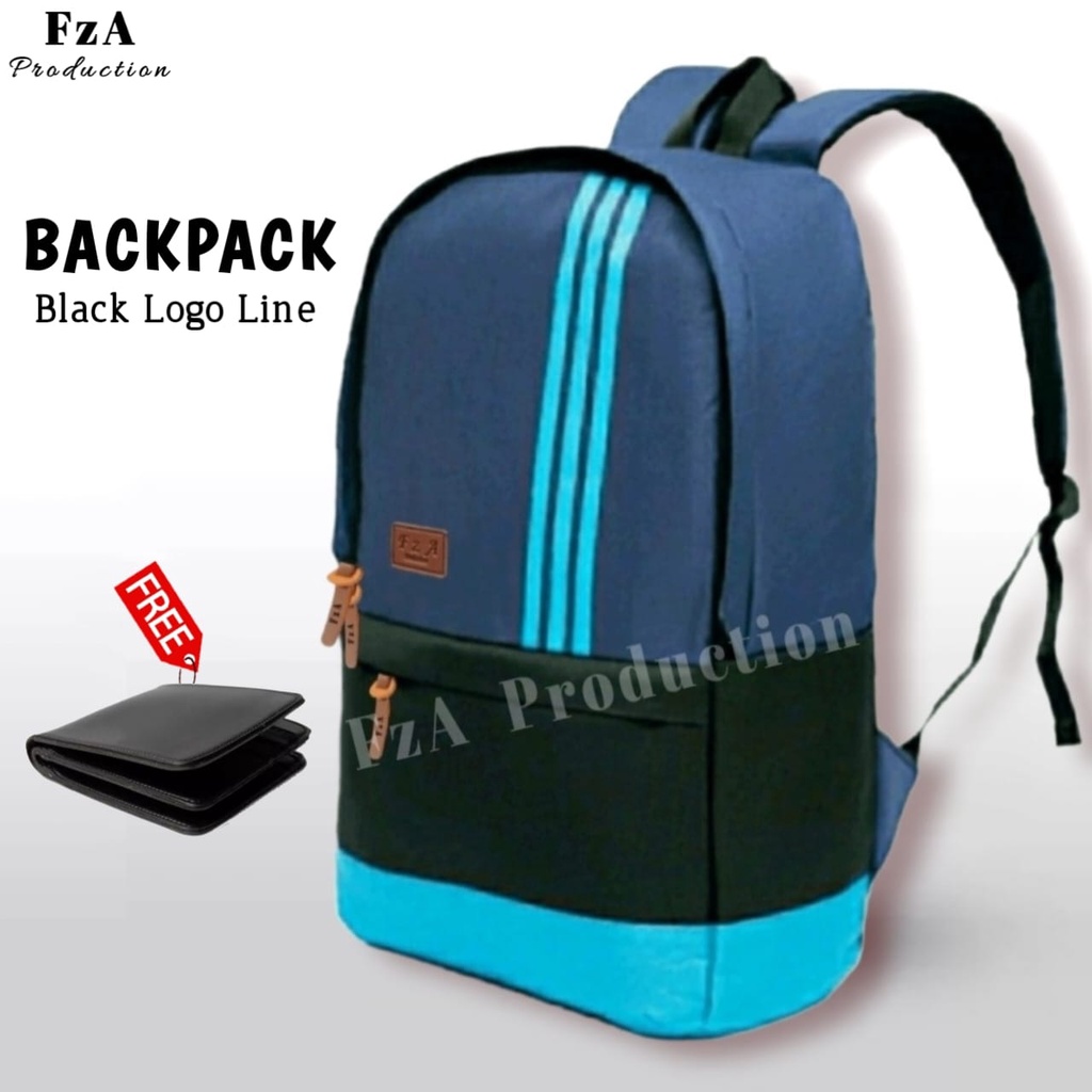 Tas Ransel Punggung Distro Casual Pria Wanita / Tas Ransel Laptop Original - FzA Gratis Dompet BUY 1 GET 1