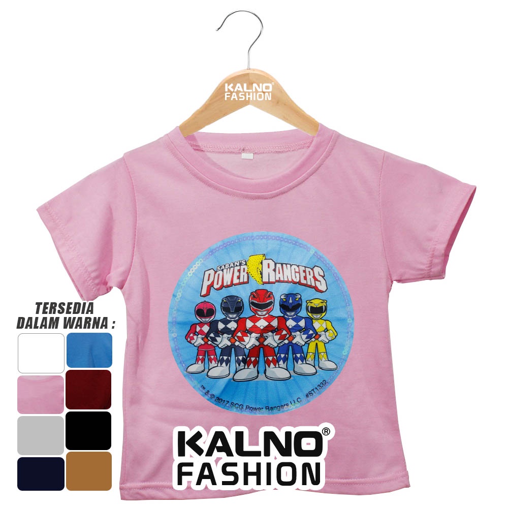 Baju  PR442 NON LED anak karakter power ranger 5 umur 1 - 7 tahun Random Ukuran S M L XL Bahan Katun polyester