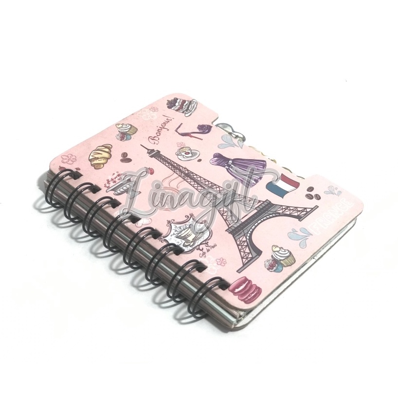 BUKU NOTES SPIRAL SET A7 BT21 BLUE PARIS PINK LOL PURPLE