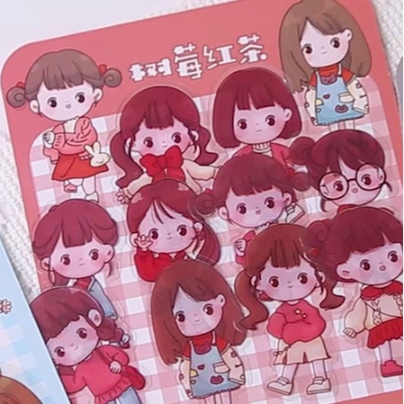 SATUAN Stiker Motif RANDOM Kartun Anak Perempuan DIY Sticker Buku Hp Casing Kekinian Aesthetic Deco Planner Dekorasi Diy Motif Lucu Tumblr Cute Hias Hiasan Cup Korea Prakarya Character Plastik Viral Craft Crafting Diary Book Colorful Grosir Prakarya