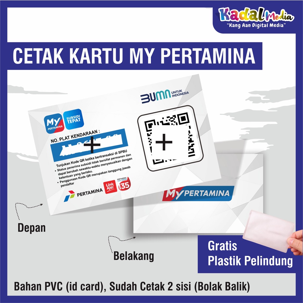 cetak kartu member QR Barcode MY Pertamina