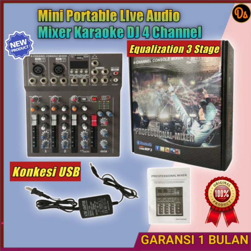 PROMO LEORY Mini Portable LIve Audio Mixer Karaoke DJ 4 Channel - 647867 7RSK1NBK