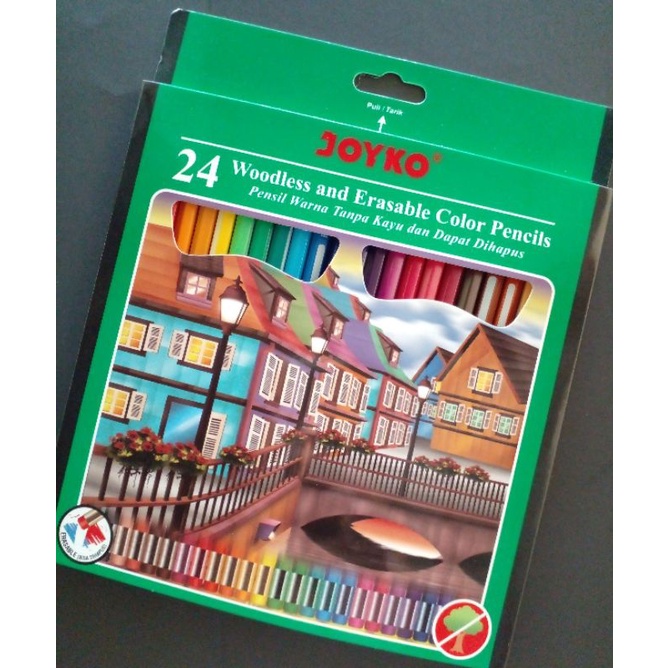 

[REAL PICT 100% ORI] Pensil Warna Kualitas Super JOYKO 24 / CP-115 PANJANG / BISA DIHAPUS