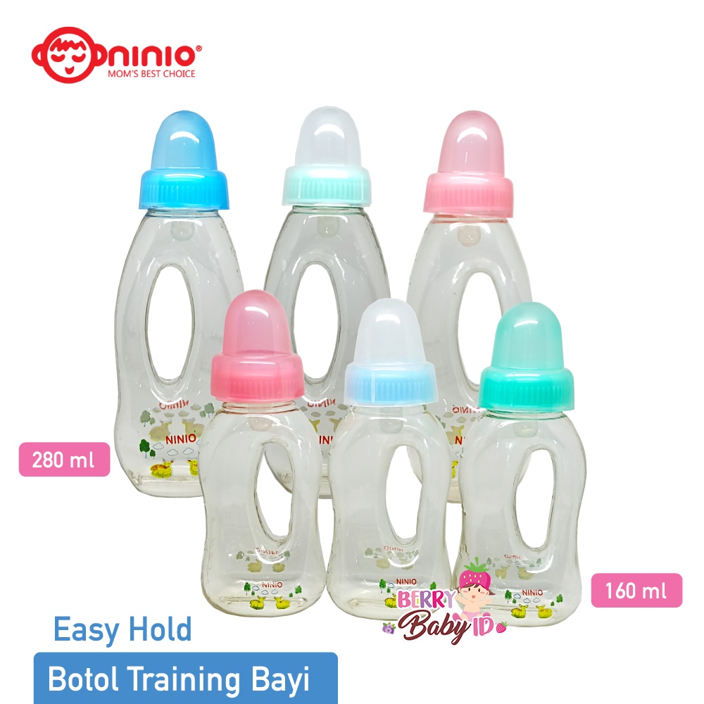 Ninio Easy Hold Training Bottle Botol Minum Bayi Anak 160 280 ml Berry Mart