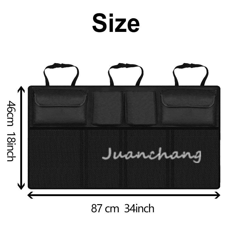 Tas Penyimpanan Universal Bahan Kain Oxford Kapasitas Besar Dapat Disesuaikan Untuk Kursi Belakang Mobil