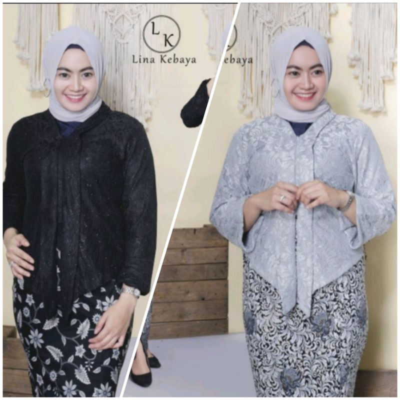 Jual Set Kebaya Brokat Kutu Baru Floy Polos Kebaya Brokat Kutu Baru