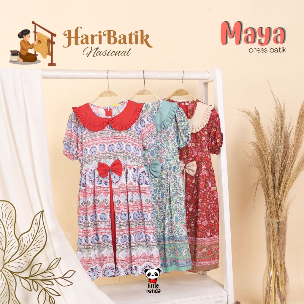 Maya Dress Dress Batik Anak Perempuan Daily Dress Baju Batik Anak Perempuan Batik Sekolah Anak