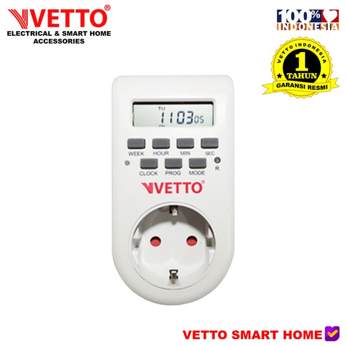 VETTO Stop Kontak Timer Digital Listrik - 1Minggu