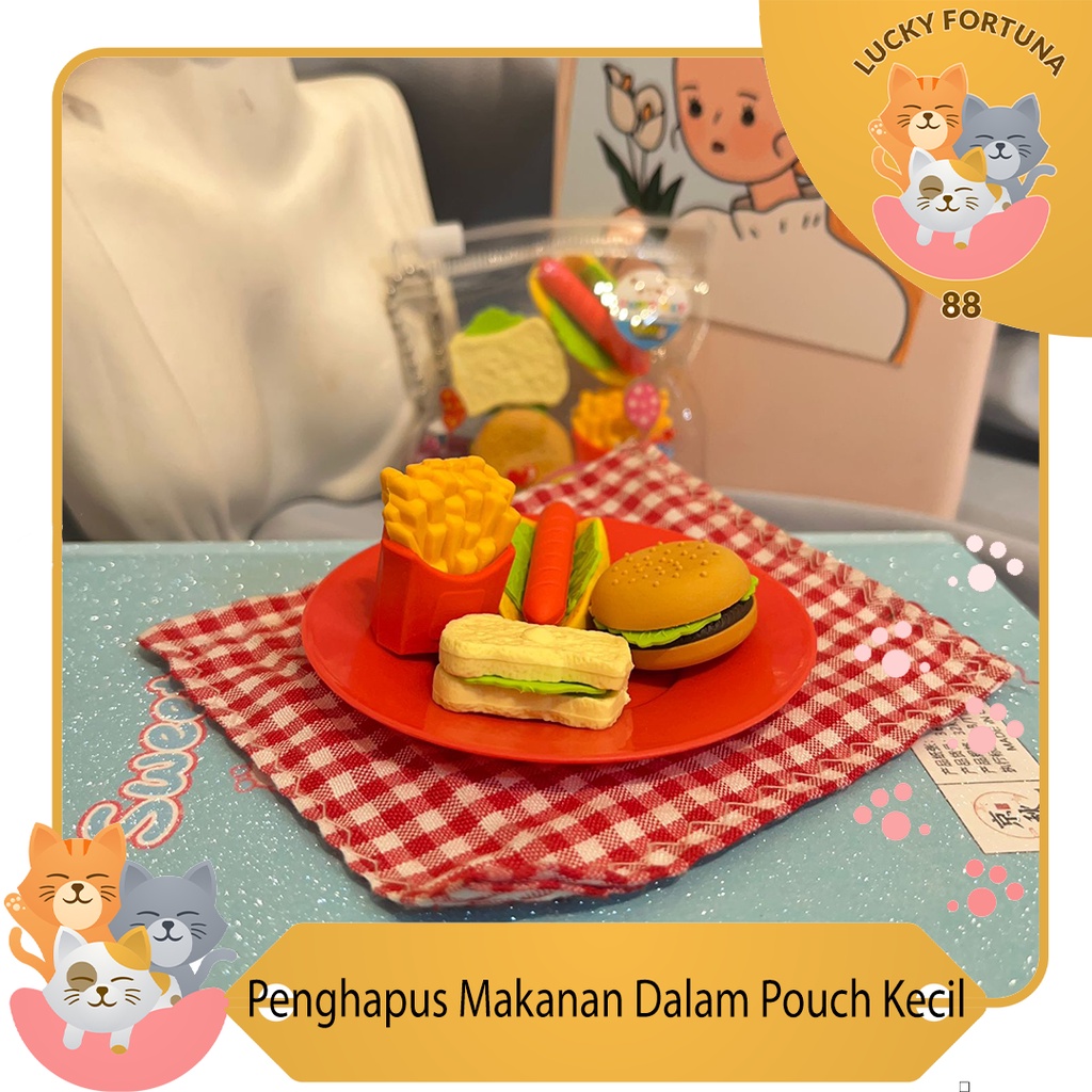 

[Luckyfortuna88] Penghapus Makanan 1 Set Burger Eraser Bentuk makanan 1 set burger lucu murah alat tulis sekolah alat tulis