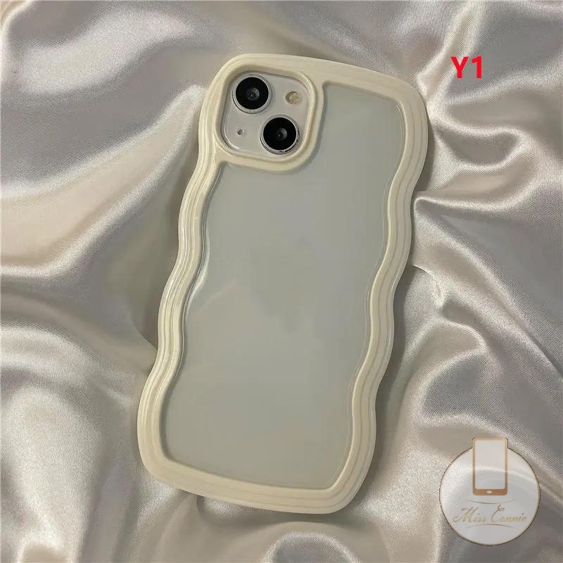 Oppo A78 A55 A17 A16K A96 A15 A16 A12 A77 A95 A57 A1K A77s A54 A5s A17K A3s A74 A76 A12E A7 A16E A53 A5 A9 A31 A16s A52 F9 Reno 8t Mewah Simple Wavy Edge Macaron Candy Color Case