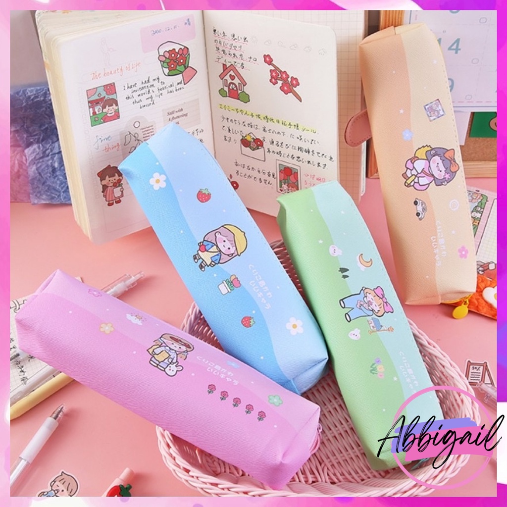 𝘈𝘉𝘎✰ Kotak Pensil Motif Kartun Lucu Unik / Kotak Pensil Resleting Motif Kartun Hewan Karakter / Kotak Pulpen / Tempat Alat Tulis 1043