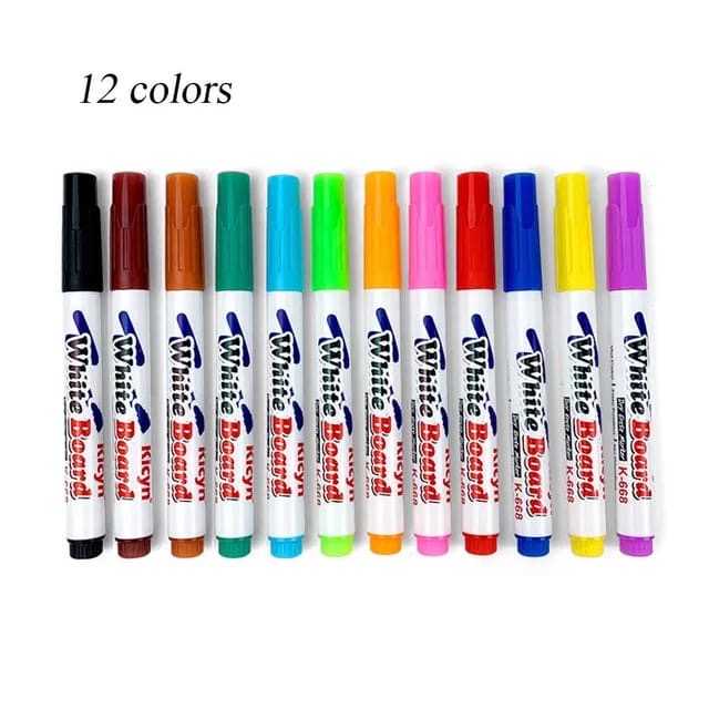 1234OS Spidol Apung 12 Spidol Ajaib Spidol Whiteboard Floating Markers Mainan Edukasi Anak Spidol Papan Tulis Spidol Ajaib Ngapung Air Floating Marker