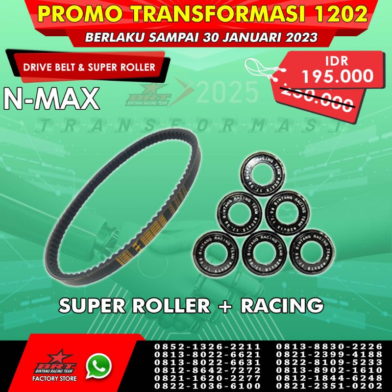 RACING V-BELT + ROLLER NMAX BRT