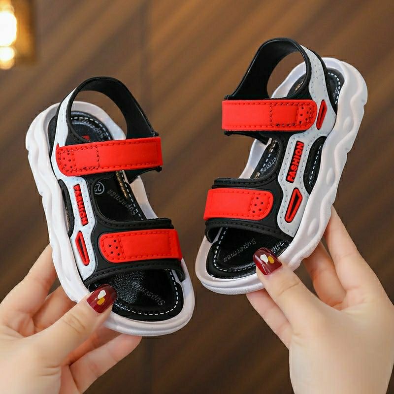 KFCAT Sandal Anak Import Laki Laki Sandal Model Sandal Gunung Bahan Karet Eva Jelly Ringan Anti Slip Tali Belakang