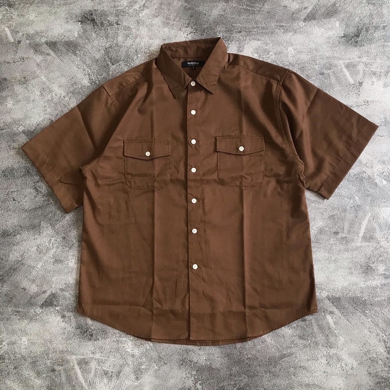 Double focus work shirt 2 pocket unisex / kemeja casual basic double pocket kantong 2 dua pria wanit