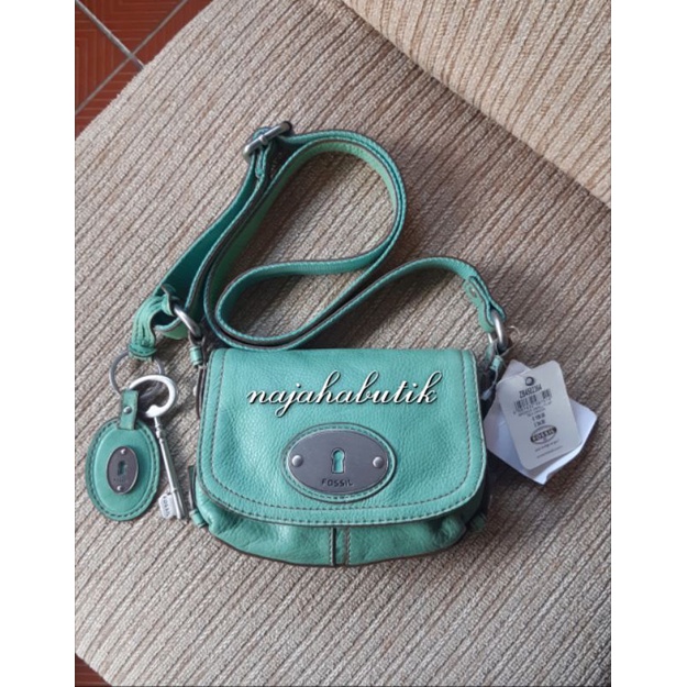 tas fossil maddox mini sling green mint original authentic fullset nwt