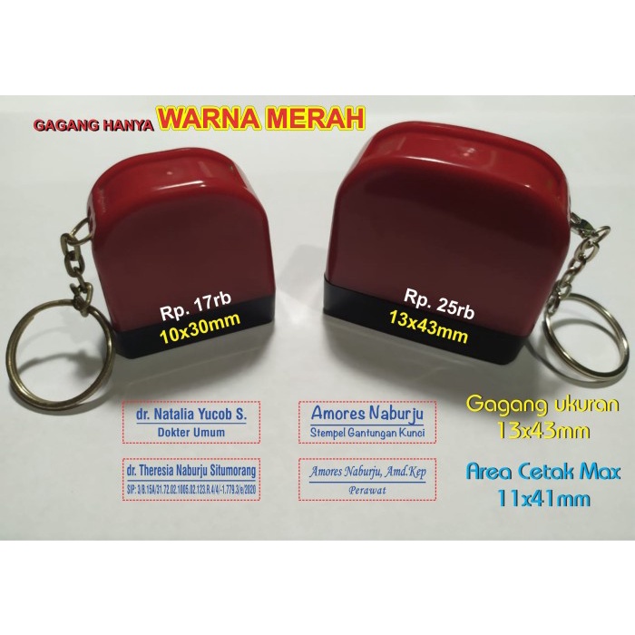 

STEMPEL 13x43mm | NAMA | DOKTER | BIDAN | PERAWAT | NIP | NAMA NOMOR