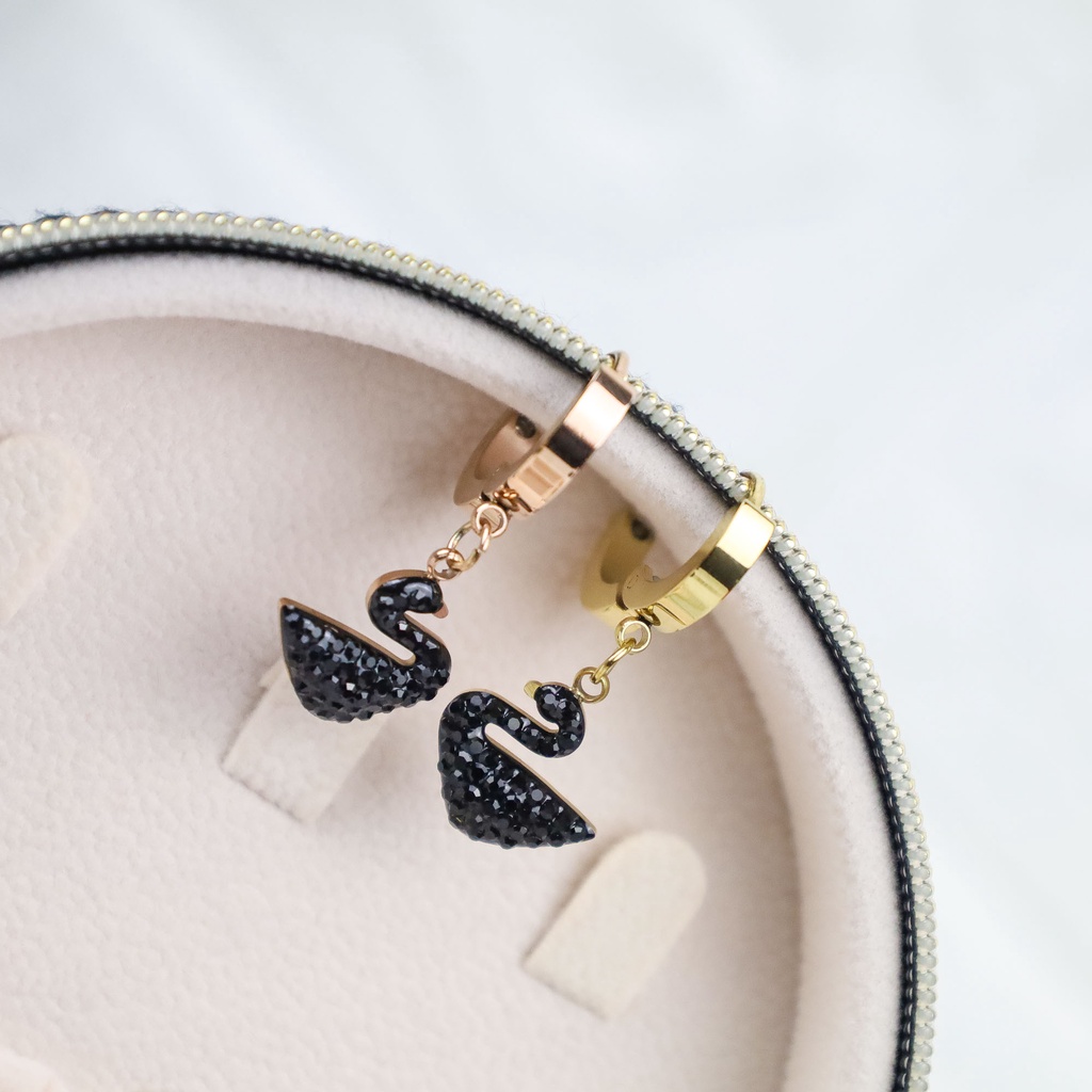 Anting hoop angsa titanium korea harga grosir bisa COD