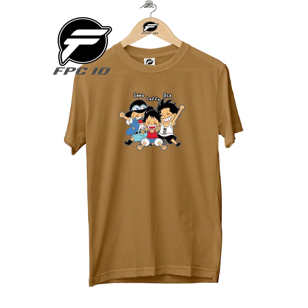 Kaos Anime One Piece Luffy Sabo Ace Cotton Combed 30s Pakaian Distro Jumbo Pilihan Favorit Fpc Id