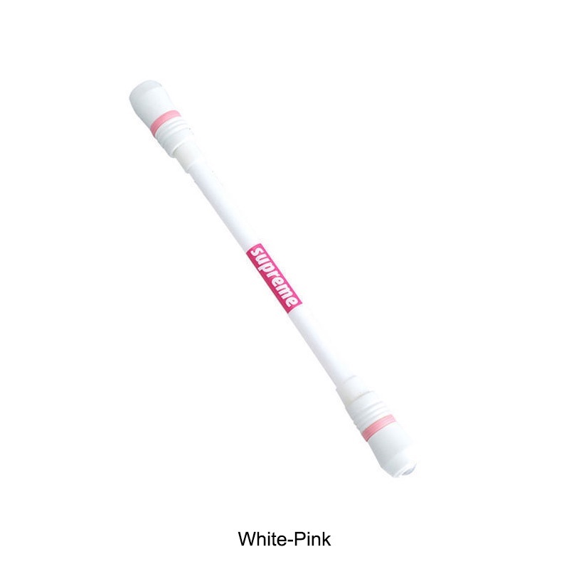 COD ❤️ Pen Puter Spinner Toys/ Spinning Pen/ Pulpen Putar Spinner/ Bolpoin Anti Slip Untuk Anak / Dewasa Anti Stress Rotating Pen Impor Harga Rendah-Bellamy's-1-White-Pink