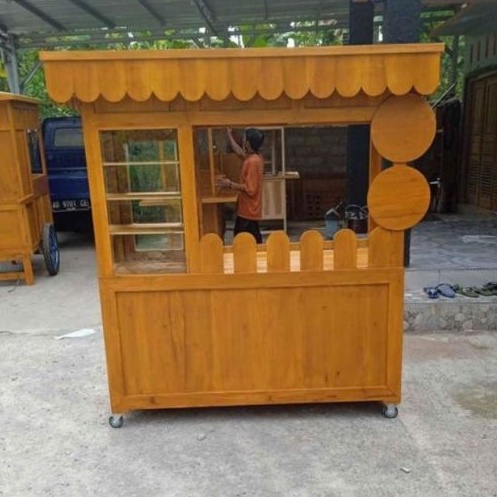 Gerobak booth jualan minuman / gerobak booth cilok / gerobak booth seblak / gerobak booth boba / gerobak custom