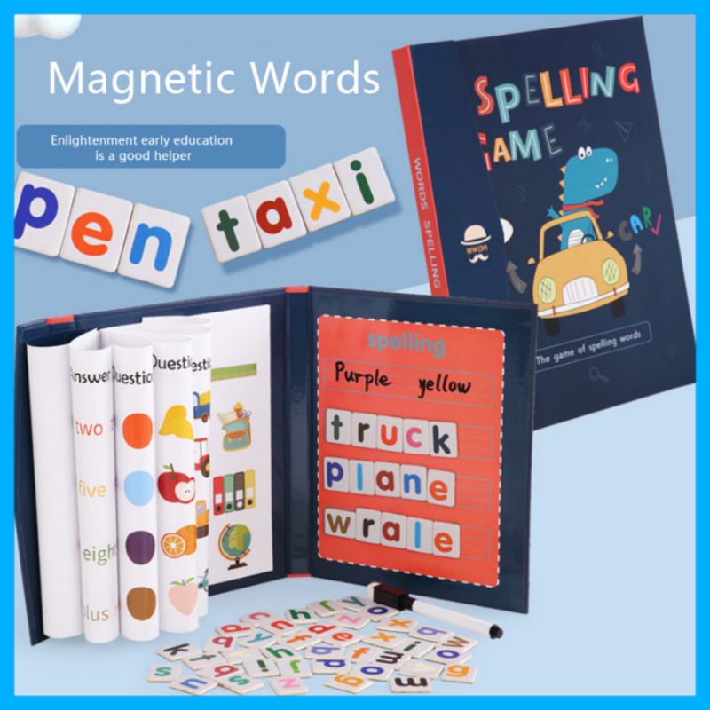

Buku Spelling Game Buku Belajar Huruf Alphabet Untuk Preschool/SD Magnetic Book Word Spelling Game