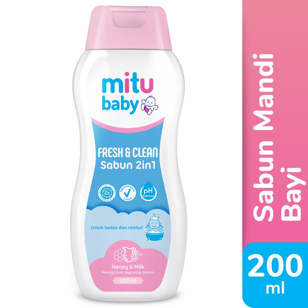 Mitu Baby Soap Milk Bath / 2in1 ( Hair &amp; Body)200ml + Bubble Wrap / Toko Makmur Online