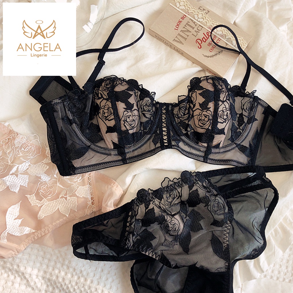 ANGELA PREMIUM JAPAN Bra BH Push Up Set Kawat Celana Dalam Wanita Bikini Sport Beha Lingerie Korea Fashion Bralette Remaja Perempuan Sexy Pakaian Dalam COD Renang Motif Cewek Pita Bunga Murah Audrey Jumbo