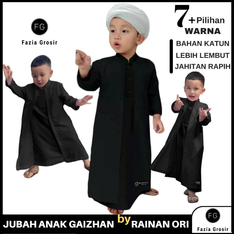 Jubah Anak GAIZHAN by RAINAN ORI / Jubah Anak Terbaru 2022 / Jubah Habib Anak / Jubah Anak Lengan Panjang / Gamis Anak Laki Laki / Jubah Anak Usia 1-13 tahun