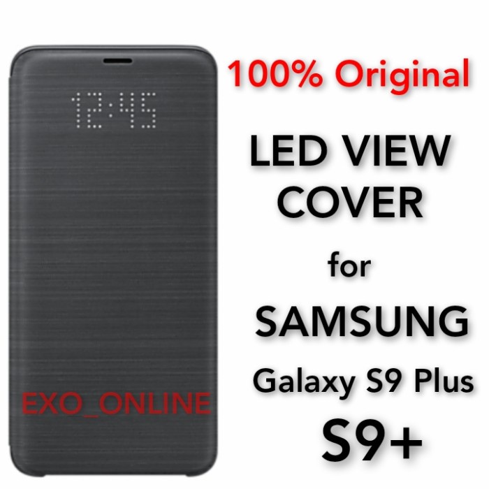 {SuheStore} ORIGINAL Samsung S9 Plus LED VIEW Galaxy S9 Flip Cover Casing Case - Hitam Berkualitas