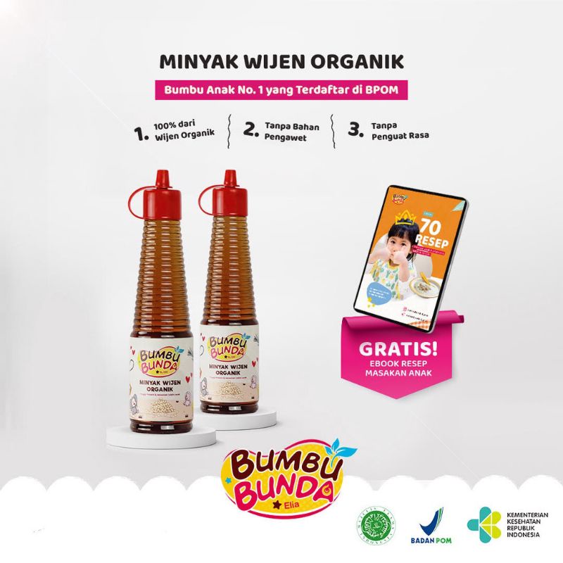 

Minyak Wijen Organik Bumbu Bunda by Elia Mpasi Sehat Non MSG / Slow Cooker
