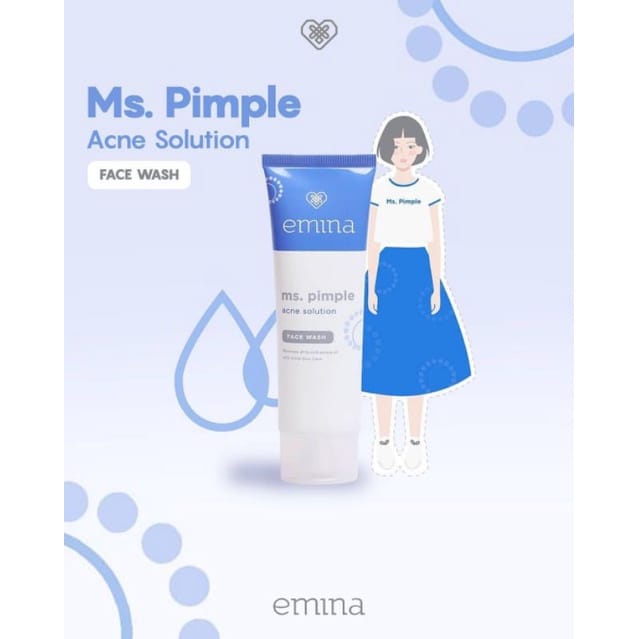 EMINA MS.PIMPLE FACE WASH 50ML ACNE SOLUTION CLEANSER WAJAH JERAWAT