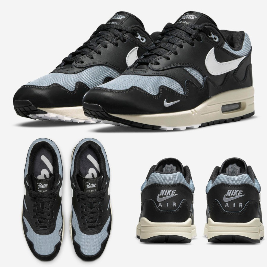 NIKE AIR MAX 1 PATTA BLACK WHITE DQ0299-001