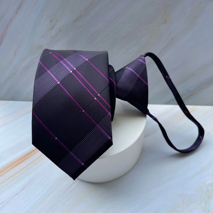 Dasi Pria dasi ungu mewah berkualitas dasi kantor pria dasi pesta wedding tie(K1P8) Dasi Instan Lang