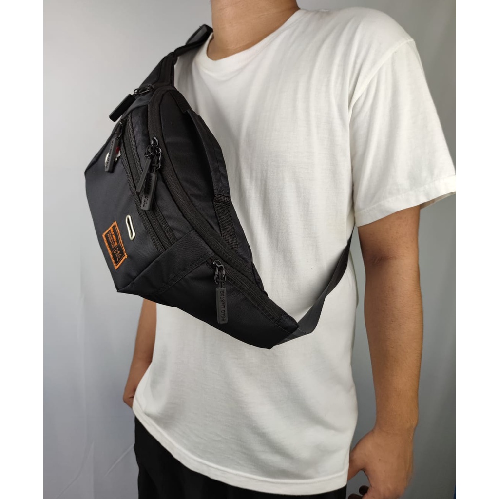 Tas Selempang Pria Polo Amstar Tas Slempang Wanita Pria Extra Organizer Waistbag UNISEX Trendy Tas Selempang Terbaru 2023