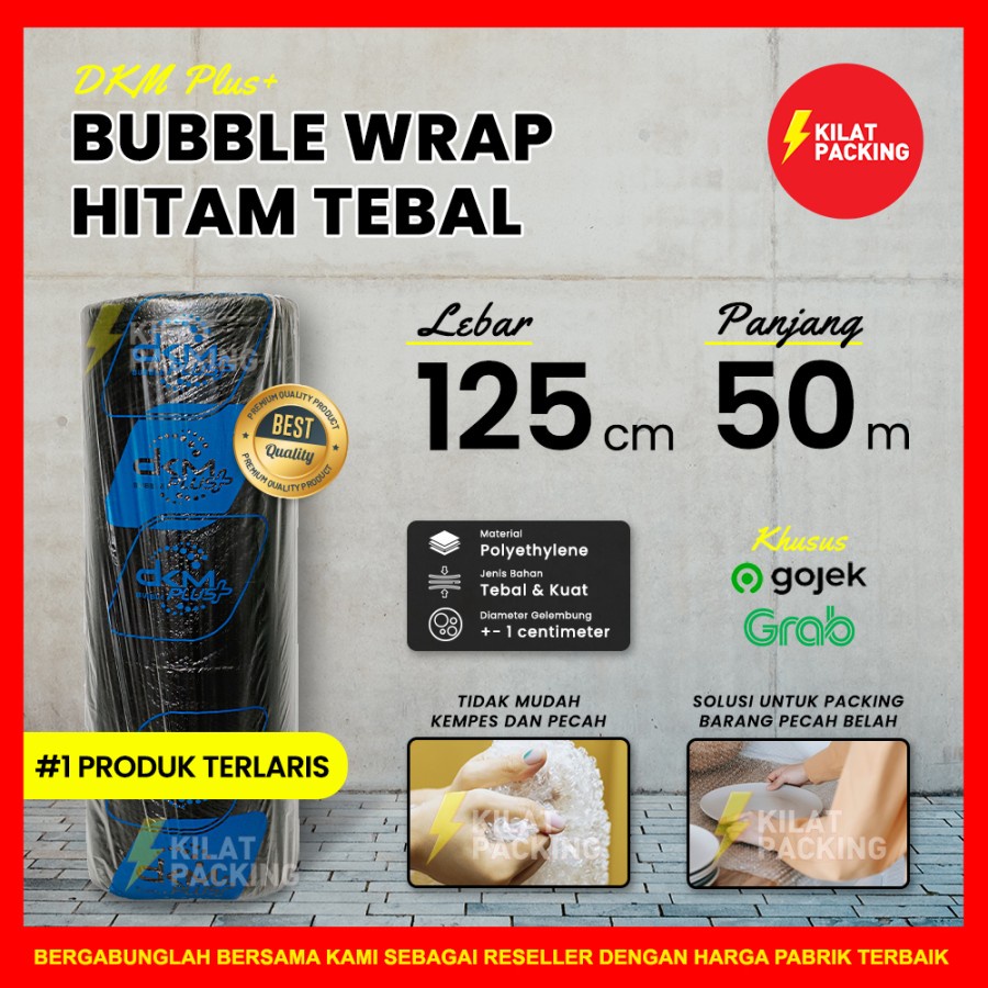 

GOSEND Buble Wrap Bubble Hitam Murah Premium Quality 125CM x50 M