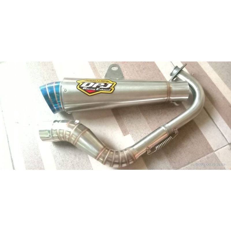 Knalpot racing dpj model jiksaw corong blue 25 cm inlet 50 mm sarangan setengah sarteng separo jigsa