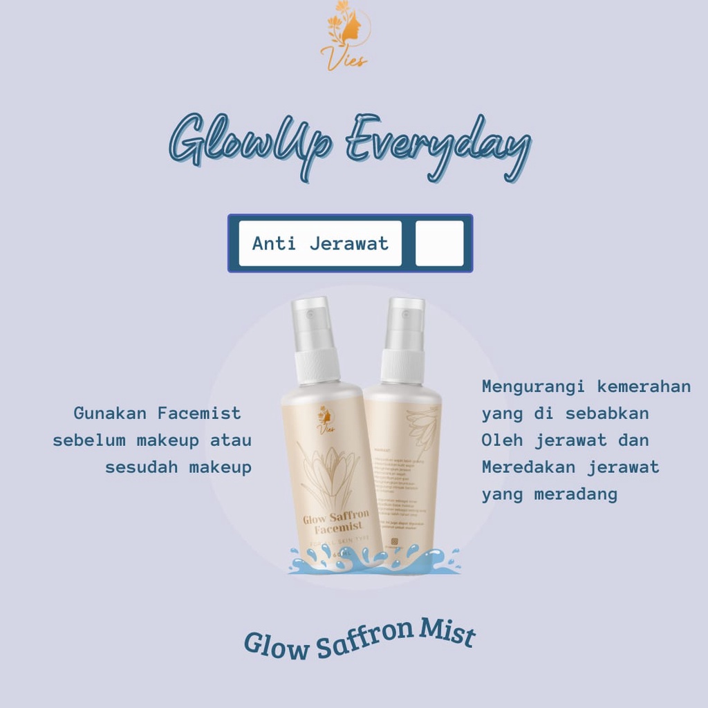 face mist saffron by vies 100% alami//face mist glow ampuh basmi jerawat