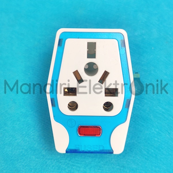 Stop Kontak Universal Kaki 3 Kaki 2 - Over Steker Multi T-Serbaguna 2 Pin Hannochs HS271A 10A SNI