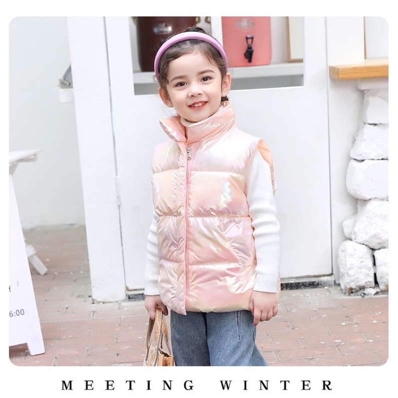 Kids padding vest winter rainbow rompi hangat anak musim dingin jaket atasan cowok cewek import gunung