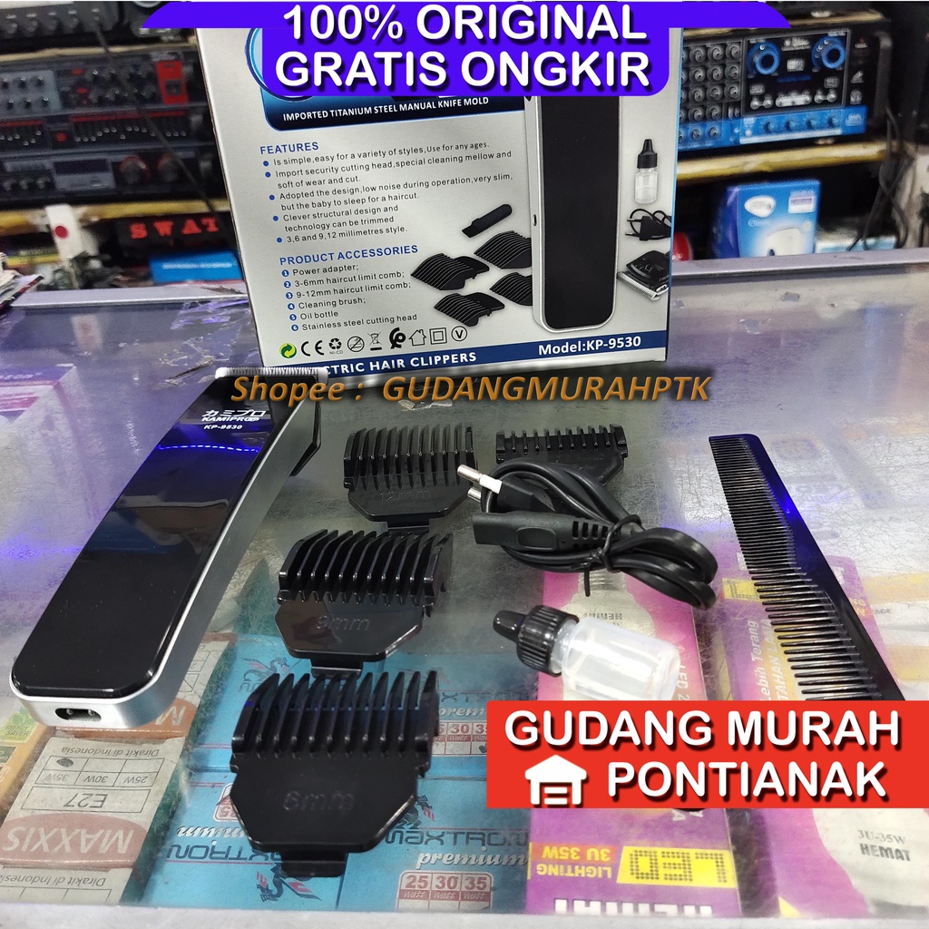 Hair Clipper Alat Cukur Rambut potong rambut Portable Mesin pencukup Rambut KAMIPRO 9530 Charge Bisa Bawa Jalan jalan